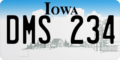 IA license plate DMS234