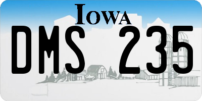 IA license plate DMS235
