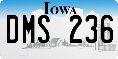 IA license plate DMS236