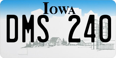 IA license plate DMS240