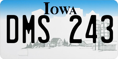 IA license plate DMS243