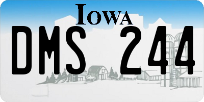 IA license plate DMS244