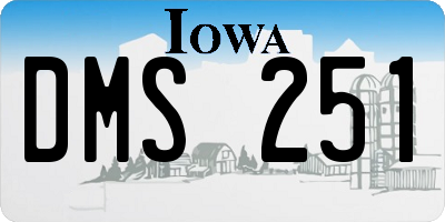 IA license plate DMS251