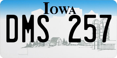 IA license plate DMS257