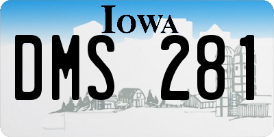IA license plate DMS281