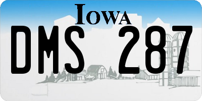 IA license plate DMS287
