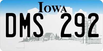 IA license plate DMS292