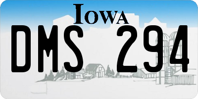 IA license plate DMS294