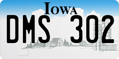 IA license plate DMS302