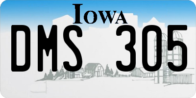 IA license plate DMS305
