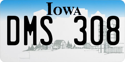 IA license plate DMS308