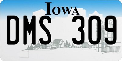 IA license plate DMS309
