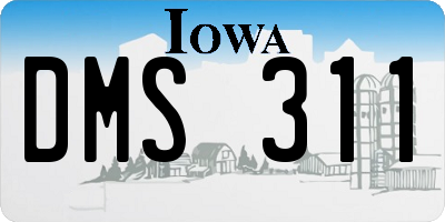 IA license plate DMS311