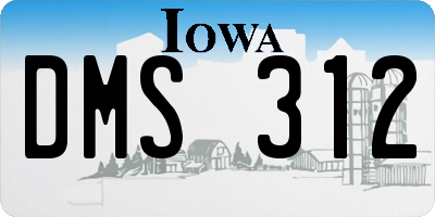 IA license plate DMS312