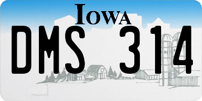 IA license plate DMS314