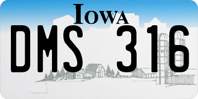 IA license plate DMS316