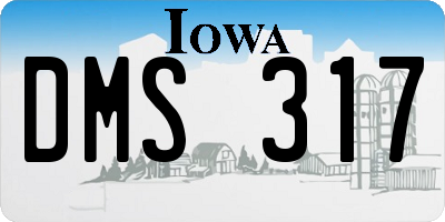 IA license plate DMS317