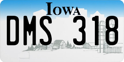 IA license plate DMS318