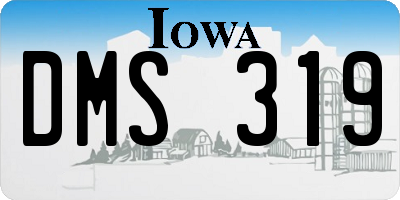 IA license plate DMS319