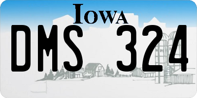 IA license plate DMS324