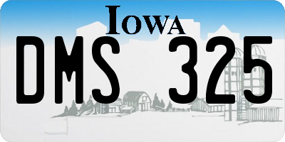 IA license plate DMS325
