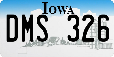 IA license plate DMS326