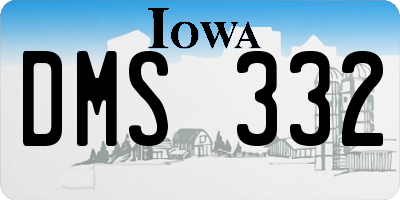 IA license plate DMS332