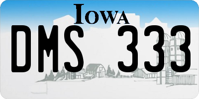 IA license plate DMS333