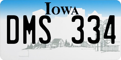 IA license plate DMS334
