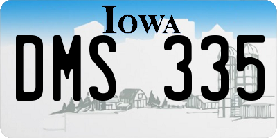 IA license plate DMS335