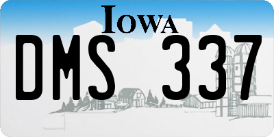 IA license plate DMS337