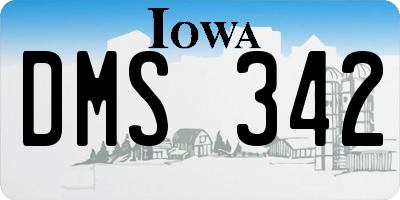 IA license plate DMS342