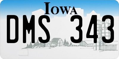 IA license plate DMS343