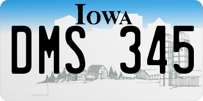 IA license plate DMS345