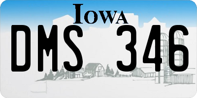 IA license plate DMS346