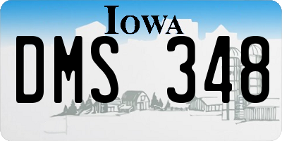 IA license plate DMS348