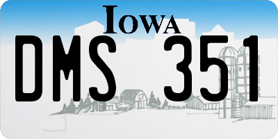 IA license plate DMS351