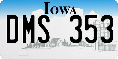 IA license plate DMS353
