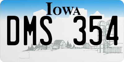 IA license plate DMS354