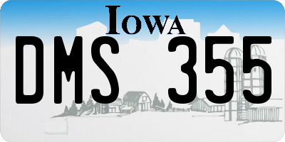 IA license plate DMS355