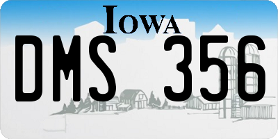IA license plate DMS356