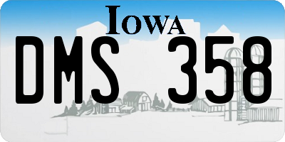 IA license plate DMS358