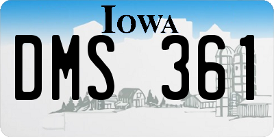 IA license plate DMS361