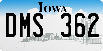 IA license plate DMS362