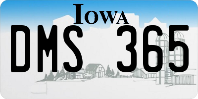 IA license plate DMS365