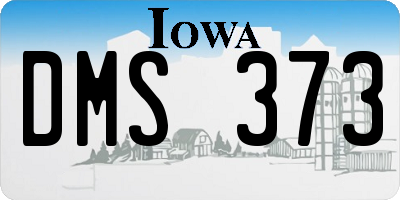 IA license plate DMS373