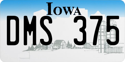 IA license plate DMS375