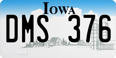 IA license plate DMS376