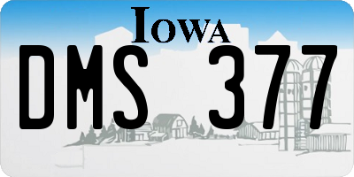 IA license plate DMS377