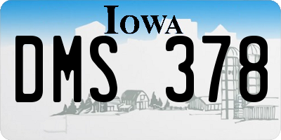 IA license plate DMS378